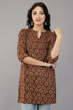 Maroon Self Printed Cotton Top