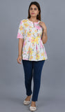 White Self Printed Cotton Top