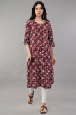 Maroon Rayon Straight Kurti