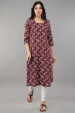 Maroon Rayon Straight Kurti