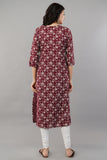 Maroon Rayon Straight Kurti