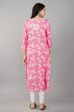 Pink Chikankari Cotton Kurti