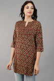 Maroon Self Printed Cotton Top