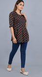 Black Printed cotton Top