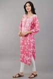 Pink Chikankari Cotton Kurti