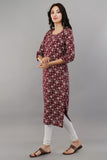 Maroon Rayon Straight Kurti