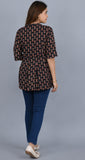 Black Printed cotton Top