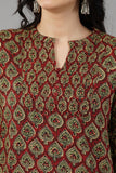 Maroon Self Printed Cotton Top