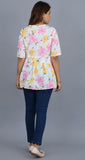 White Self Printed Cotton Top