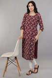 Maroon Rayon Straight Kurti