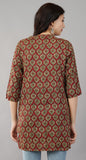 Maroon Self Printed Cotton Top