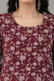 Maroon Rayon Straight Kurti