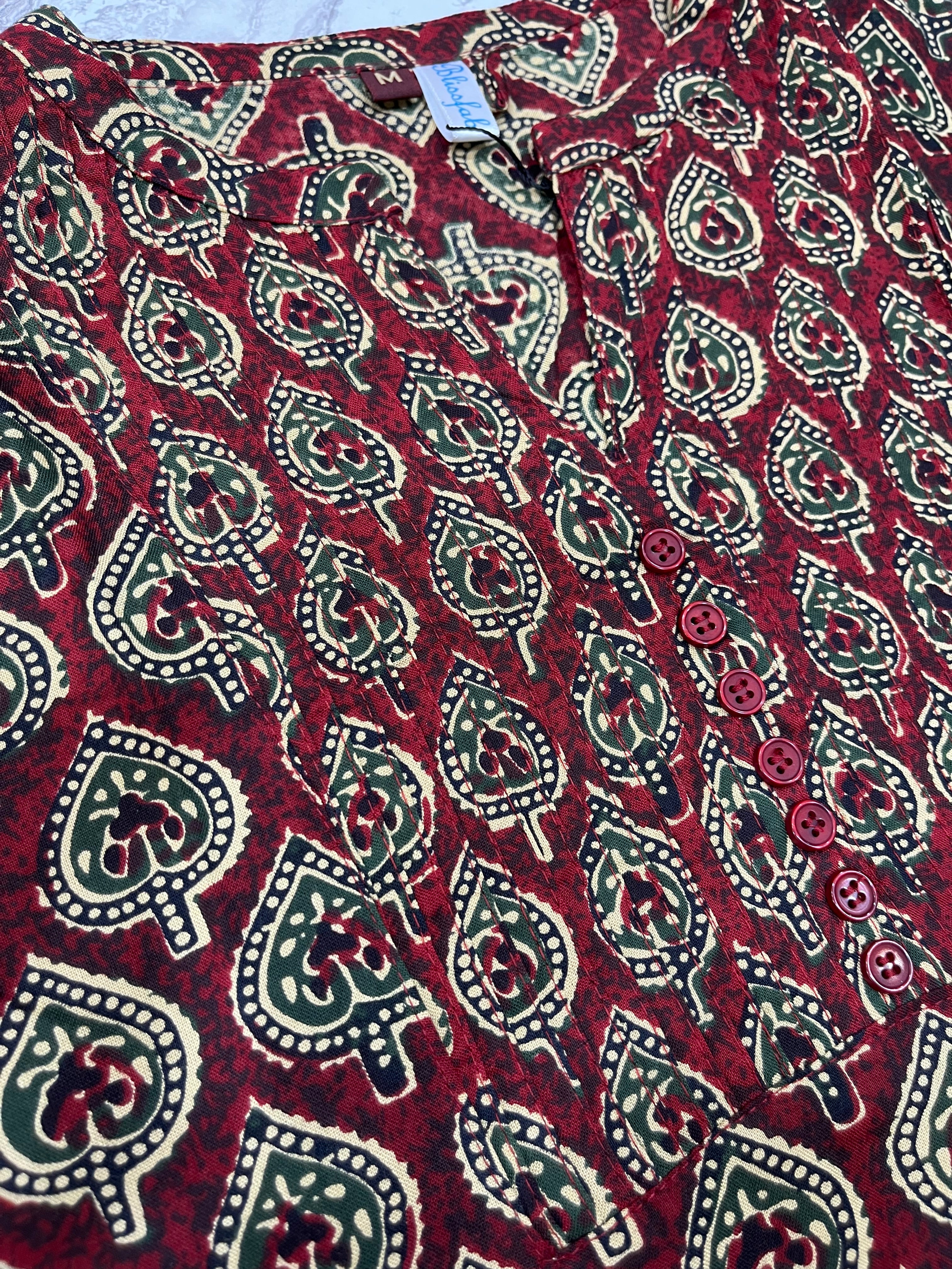 Maroon Self Printed Cotton Top