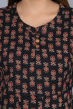 Black Printed cotton Top