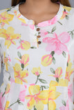 White Self Printed Cotton Top