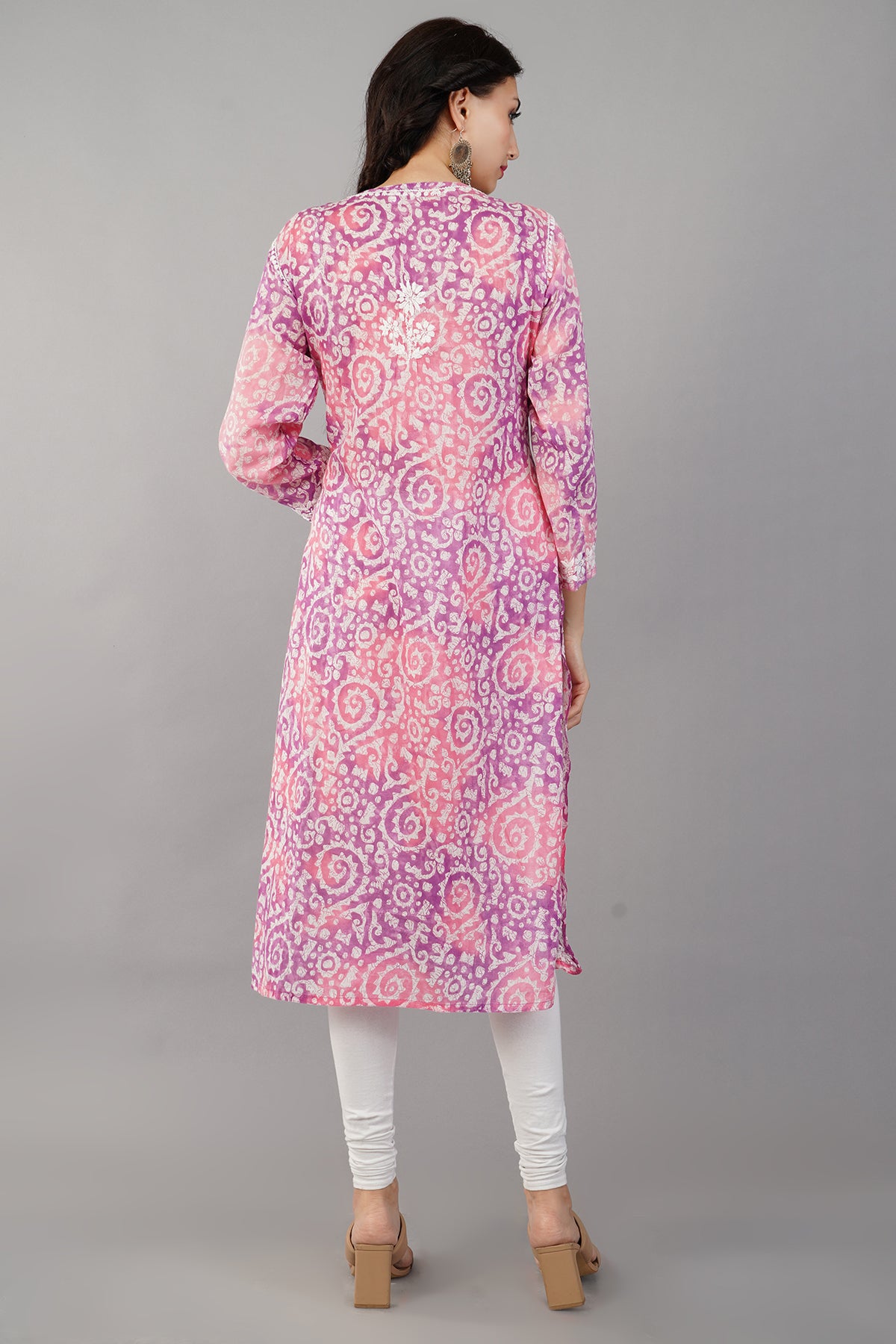 Multicolour Chikankari Cotton Kurta