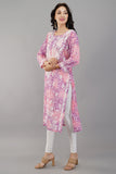 Multicolour Chikankari Cotton Kurta