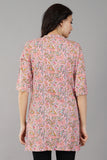 Pink Self Printed Summer cotton Top