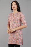 Pink Self Printed Summer cotton Top