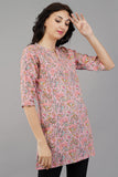 Pink Self Printed Summer cotton Top