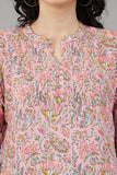 Pink Self Printed Summer cotton Top